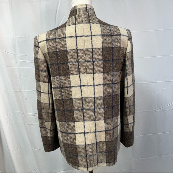 Vintage Bianca Plaid Single Button Wool Blazer Jacket Womens 12 Preppy Classic - Picture 12 of 15